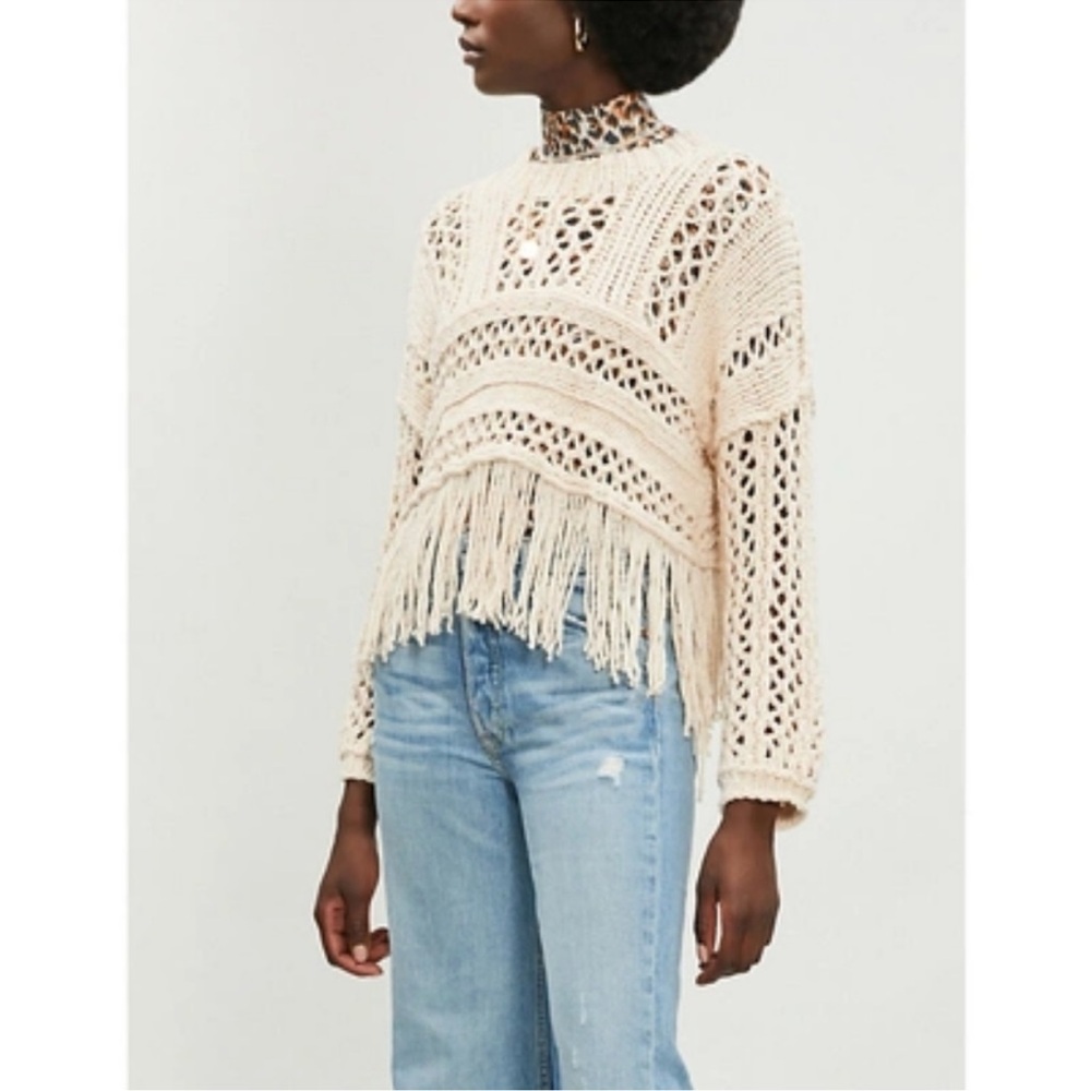 Free People Higher Love Crochet Sweater